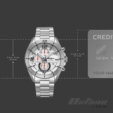 Octane Velocity Sporty White Dial Round Stainless Steel Watch For Men
