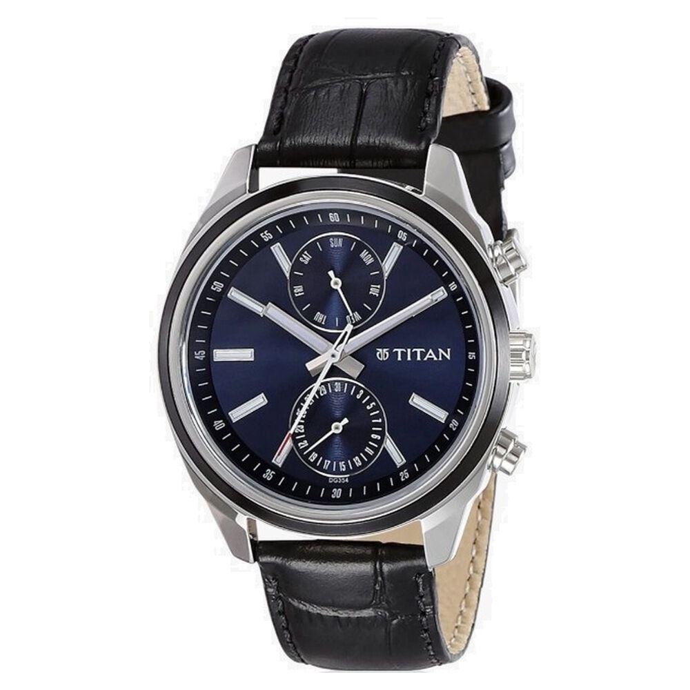 Buy Online Titan Men's Midnight Precision: Multifunction Blue Dial