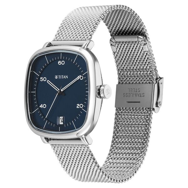 Titan Neo Curve Quartz Analog with Date Blue Dial Stainless Steel Strap Watch For Men - image number 2