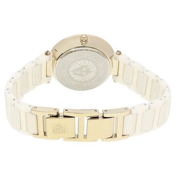 Anne Klein Quartz Analog Pink Dial Ceramic Strap Watch for Women