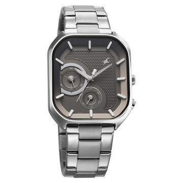Fastrack Groove Multifunction Anthracite Dial Metal Strap Guy's Watch with Lume indices