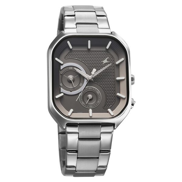 Fastrack Groove Multifunction Anthracite Dial Metal Strap Guy's Watch with Lume indices - image number 3