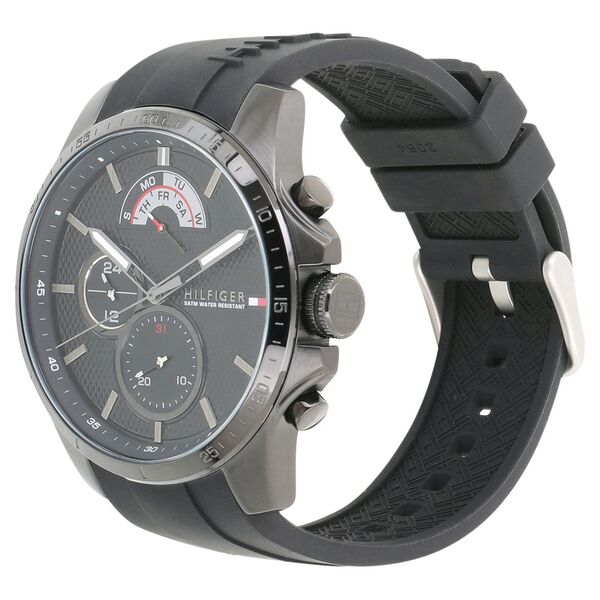 Tommy Hilfiger Quartz Multifunction Black Dial Silicone Strap Watch for Men - image number 1