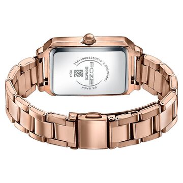 Sonata Poze Quartz Analog Black Mother Of Pearl Dial Rose Gold Colour Stainless Steel Strap Watch For Women