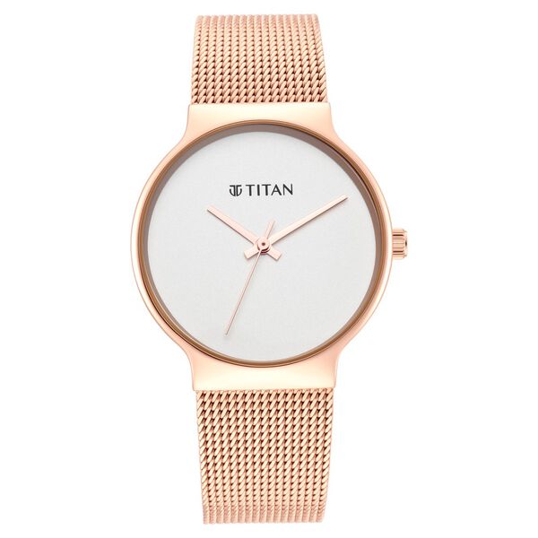 Titan Slimline Silver Dial Women Watch With Stainless Steel Strap - image number 2