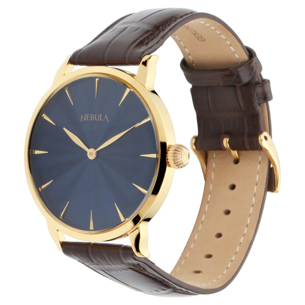 Titan Nebula Quartz Analog 18 Karat Solid Gold Watch for Men