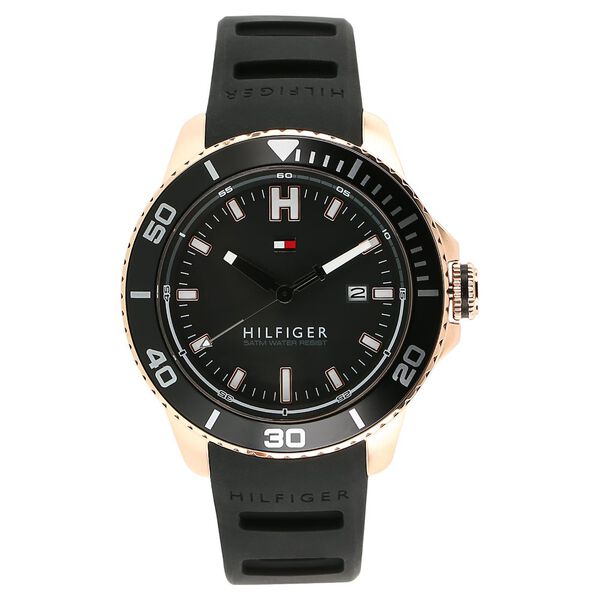 Tommy Hilfiger Quartz Analog with Date Black Dial Silicone Strap Watch for Men - image number 0