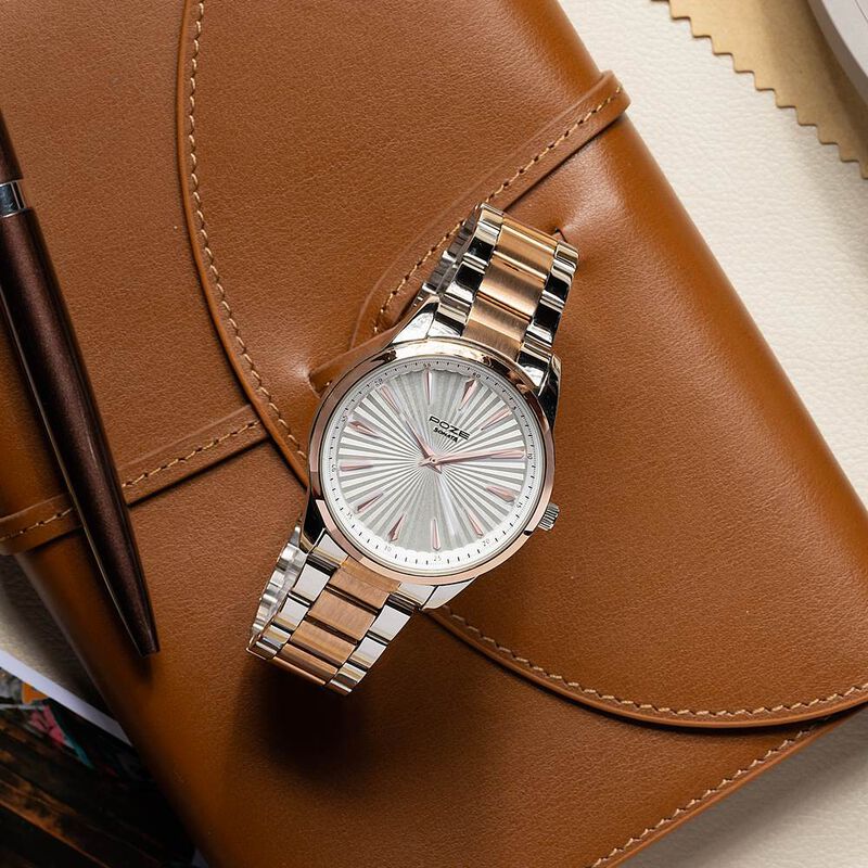 Sonata Poze Quartz Analog Silver Dial Metal Strap Watch For Men