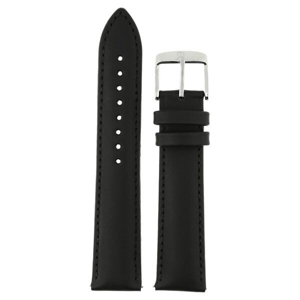 22 mm Black Genuine Leather Strap for Men - image number 0