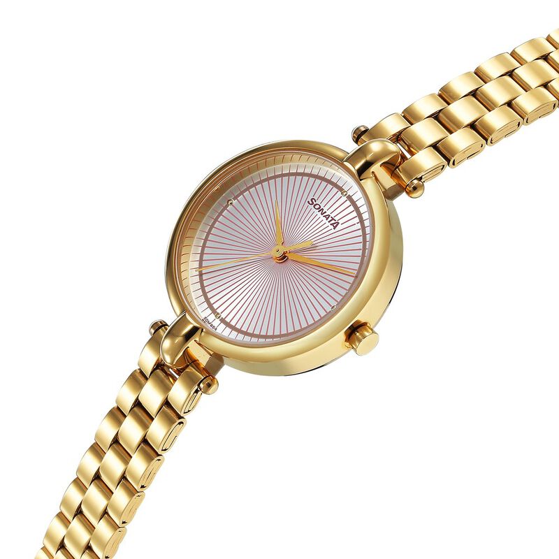 Sonata Gold Edit Silver Dial Women Watch With Stainless Steel Strap - image number 2