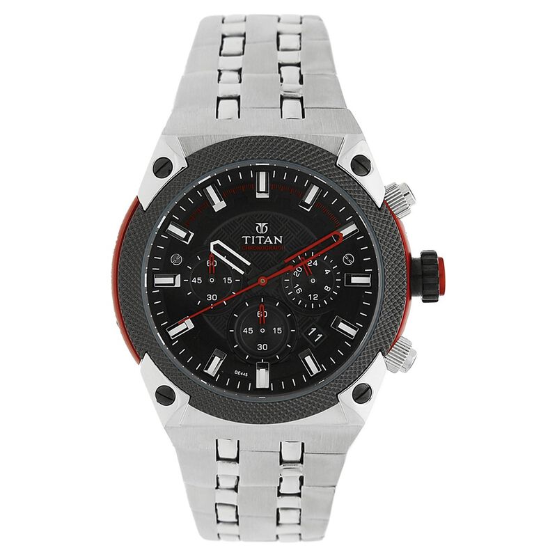 Titan Analog Black Dial Stainless Steel Strap watch for Men