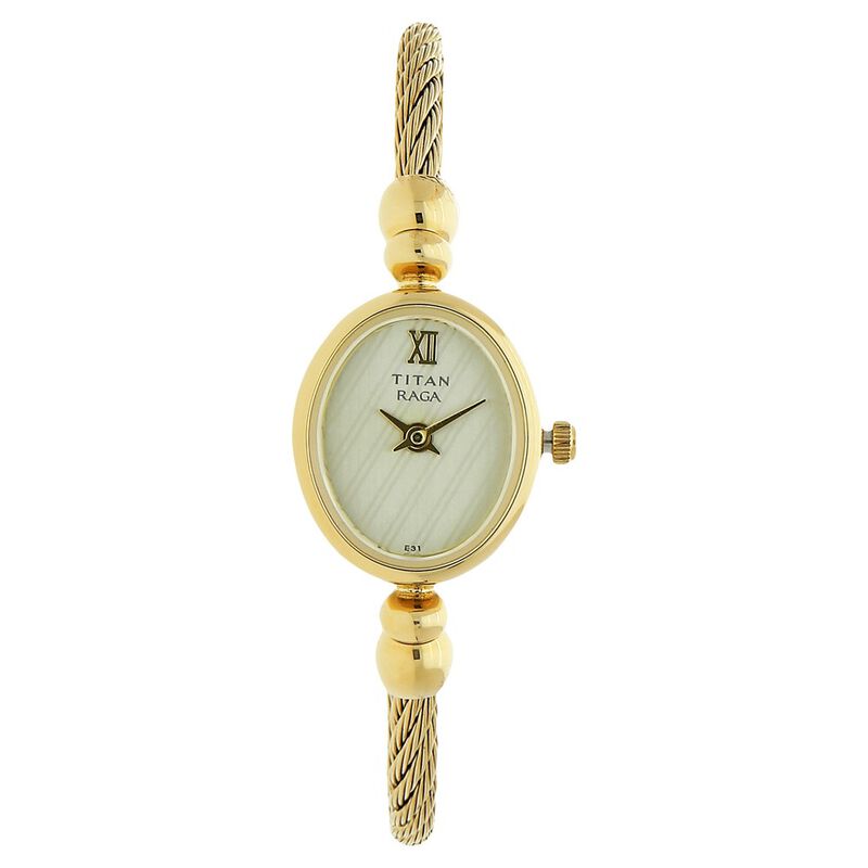 Titan Quartz Analog Champagne Dial Metal Strap Watch for Women - image number 0
