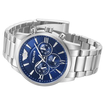 Police Blue Dial Quartz Multifunction Watch for Men