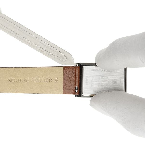 18 mm Tan Genuine Leather Strap for Men - image number 5