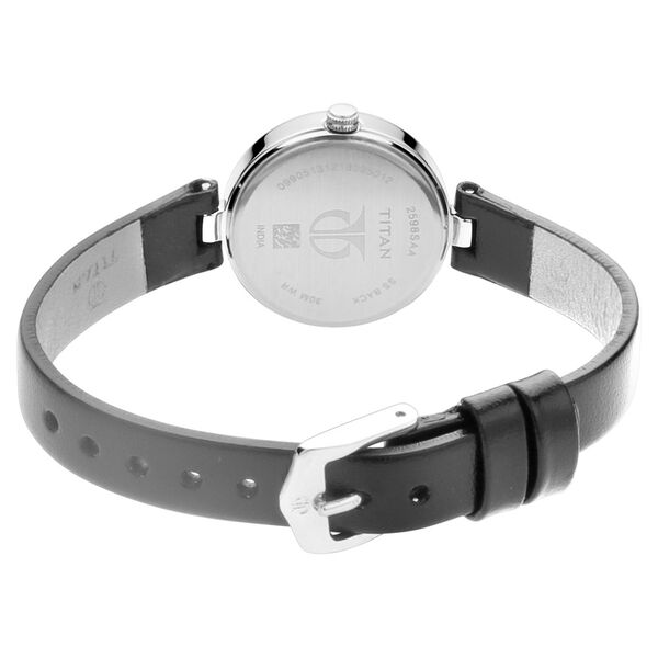 Titan Quartz Analog Black Dial Leather Strap Watch for Women - image number 4