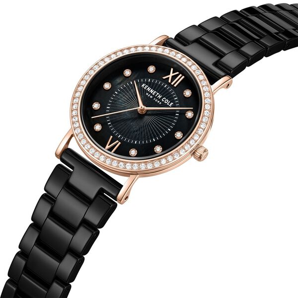 Kenneth Cole Quartz Analog Black Dial Black Ceramic Strap Watch For Women - image number 3