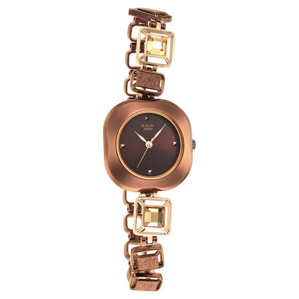 Titan Raga Love All Brown Dial Analog Metal Strap watch for WoMen - image number 0
