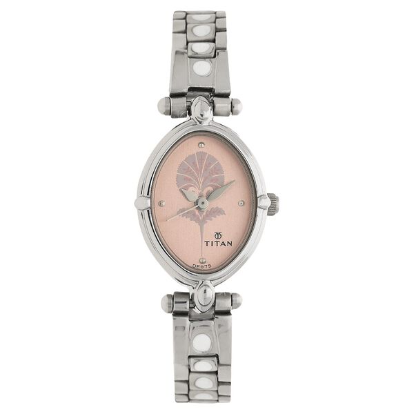 Titan Quartz Analog Pink Dial Stainless Steel Strap Watch for Women - image number 0