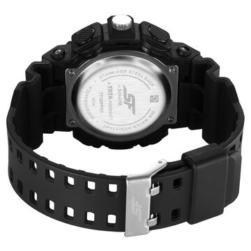 SF Analog Digital Black Dial PU Strap Watch For Men