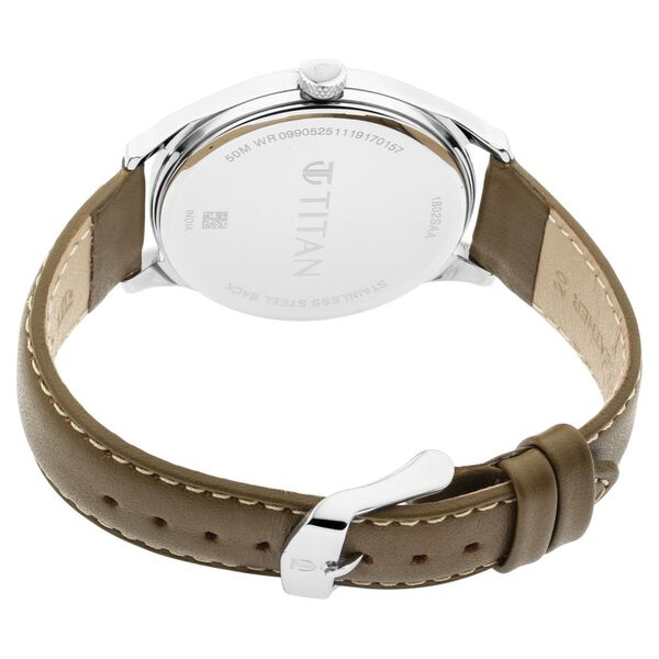 Titan Men's Urban Edge Lustrous Gold Dial Leather Watch - image number 4