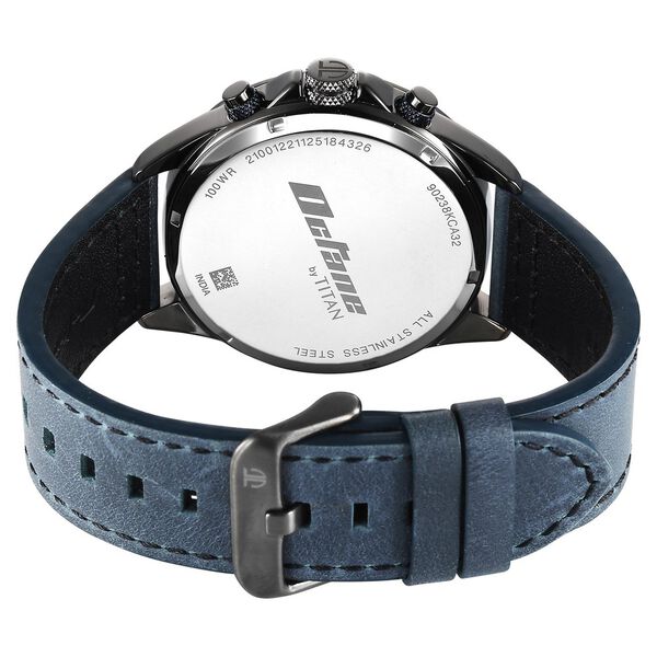 Titan Octane Cred Analog with Blue Dial Blue Leather Strap Watch for Men - image number 4