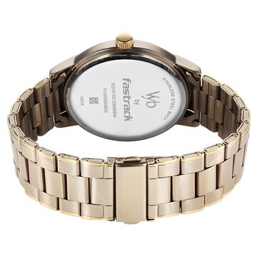 Fastrack Vyb Phantom Quartz Analog Khaki Dial Metal Strap Watch For Guys