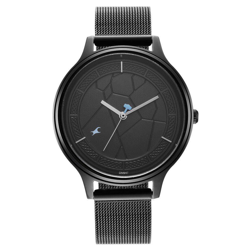 Fastrack watches black top metal strap