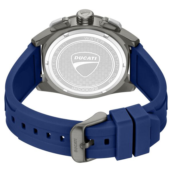 Ducati Quartz Chronograph Blue Dial Blue Silicone Strap Watch For Men - image number 2