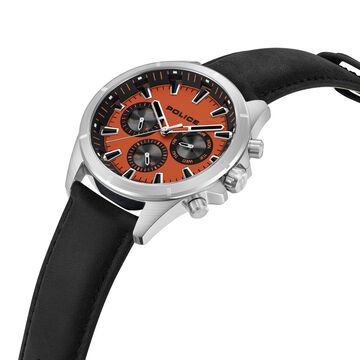 Police Orange Dial Quartz Multifunction Watch for Men