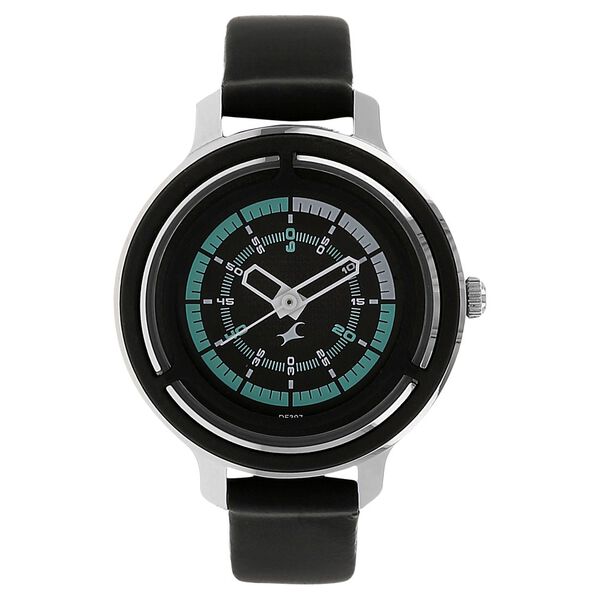 Fastrack Motorheads Quartz Analog Black Dial Leather Strap Watch for Girls - image number 0
