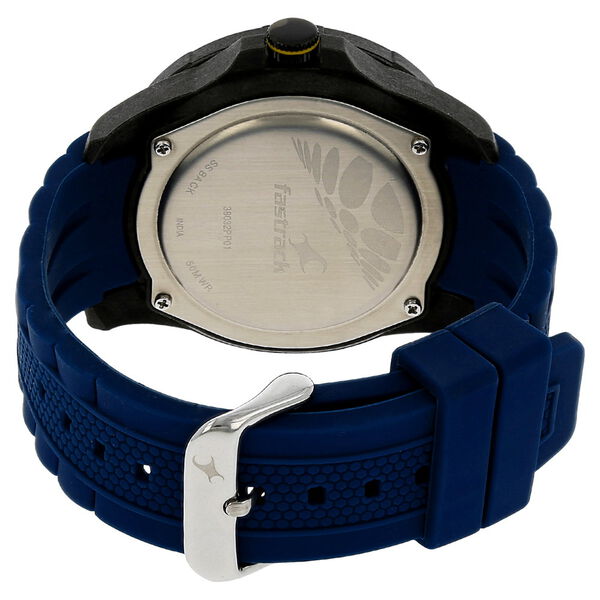 Fastrack Light Weight Quartz Analog Blue Dial Silicone Strap Watch for Guys - image number 3