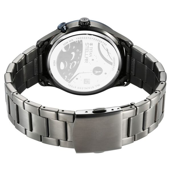 Titan Stellar Multifunction Blue Dial Grey Stainless Steel Strap Watch For Men - image number 5