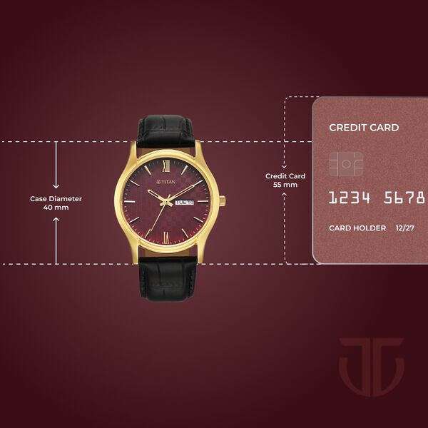 Titan Karishma Regal Classic Day-Date Men's Dress Watch - image number 3