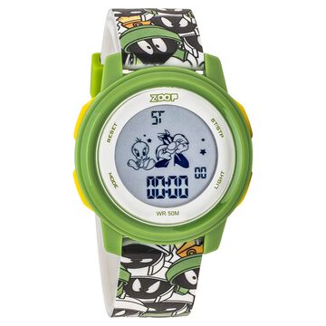 Zoop Looney Tunes Digital Watch with Green Case and Green Multi Color Strap for Boys Girls Kids, from House of Titan