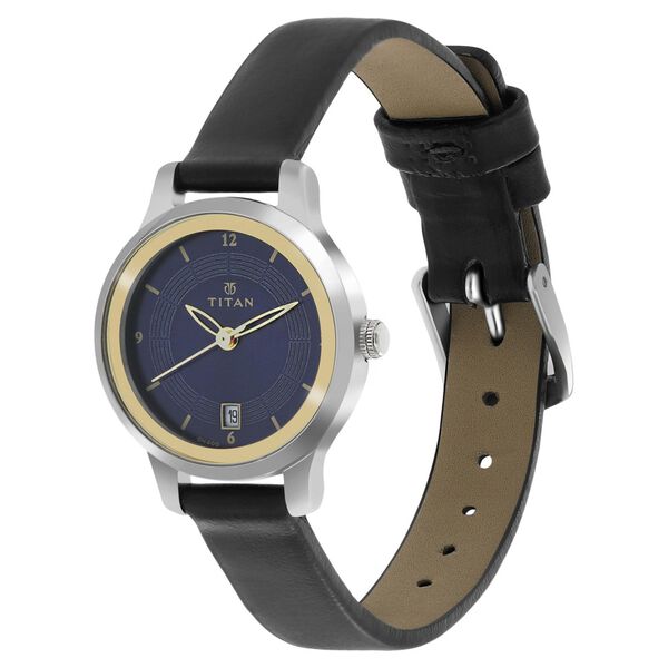 Titan Quartz Analog Blue Dial Leather Strap Watch for Women - image number 2