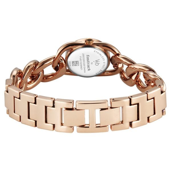 Vyb Diva By Fastrack Quartz Analog Rose Gold Dial Rose Gold Metal Strap Watch For Girls - image number 5