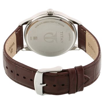 Titan Bandhan White Dial Analog Leather Strap Watch for Couple