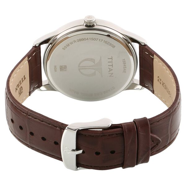 Titan Bandhan White Dial Analog Leather Strap Watch for Couple - image number 3