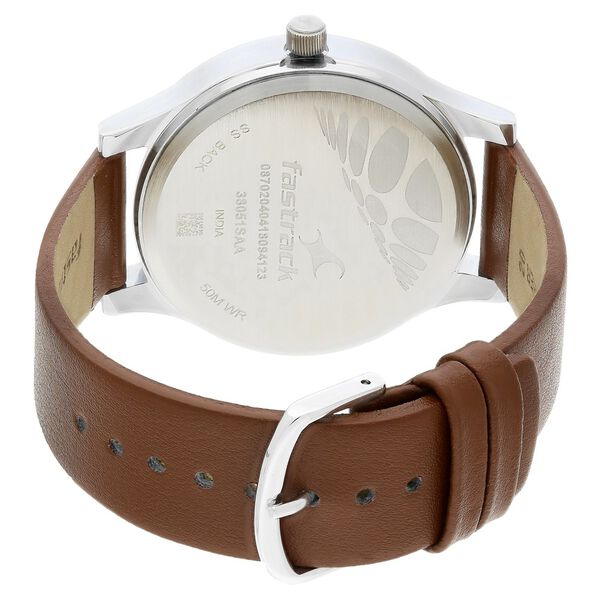 Fastrack Quartz Analog Black Dial Leather Strap Watch for Guys - image number 4