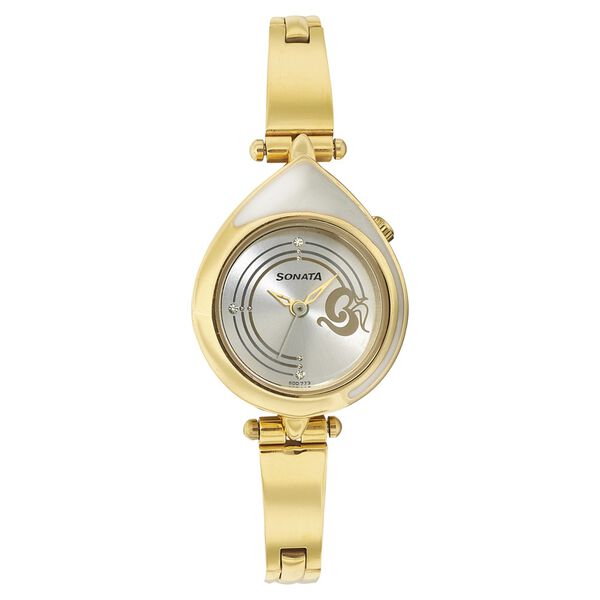 Sonata Quartz Analog Silver Dial Stainless Steel Strap Watch for Women - image number 0