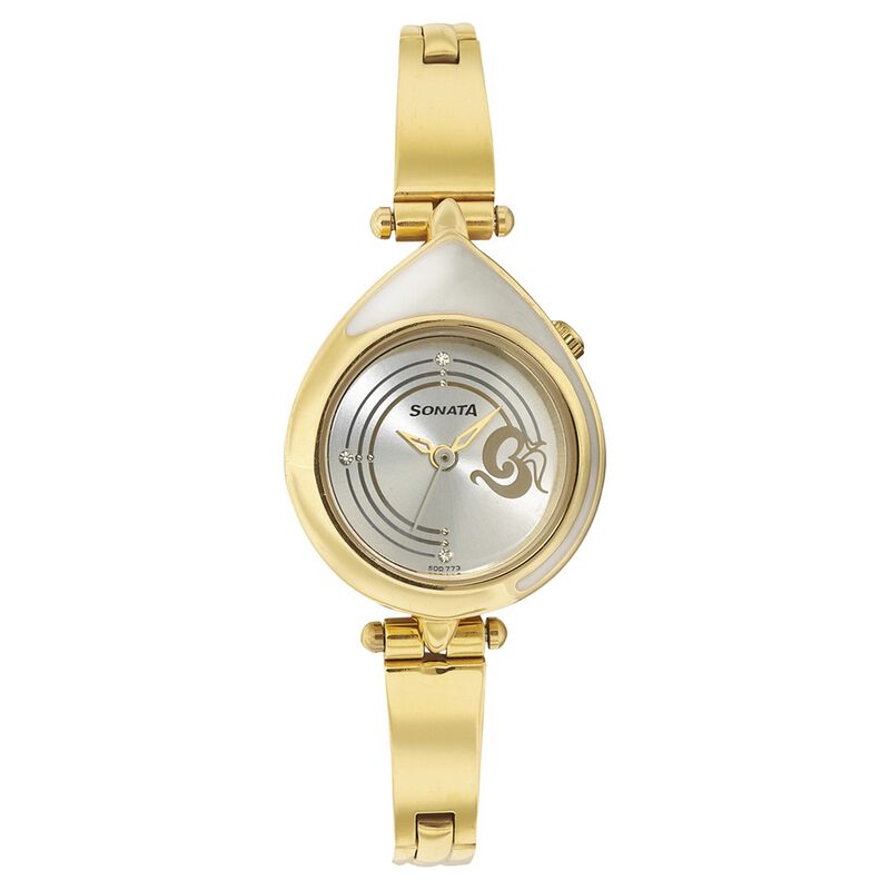 Sonata Quartz Analog Silver Dial Stainless Steel Strap Watch for Women