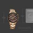 Sonata Chronos Quartz Analog with Date Brown Dial Rose Gold Colour Stainless Steel Strap Watch For Men - image number 3