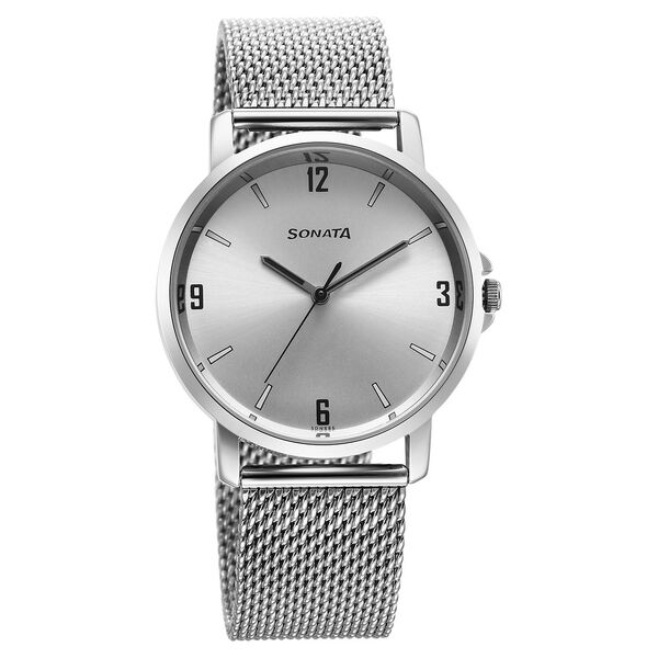 Sonata Quartz Analog Silver Dial Watch for Men - image number 0