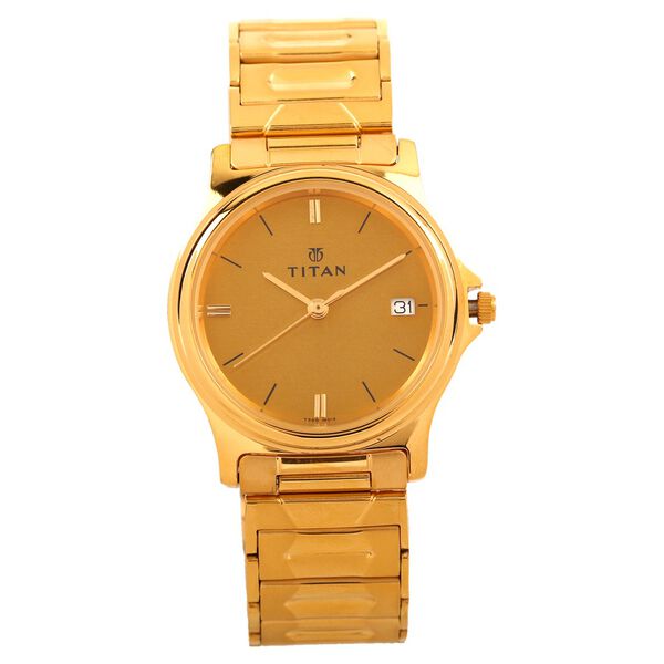 Titan Quartz Analog with Date Champagne Dial Watch for Men - image number 0