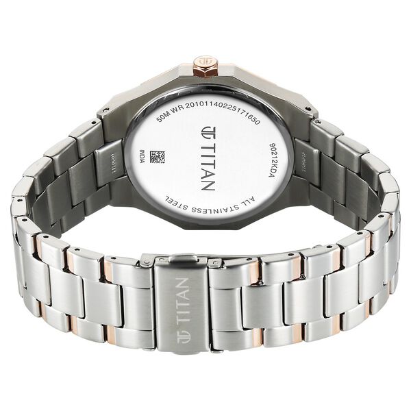 Titan Regalia Dodecagon Quartz Analog with Date Silver Dial Two Toned Stainless Steel Strap Watch For Men - image number 4