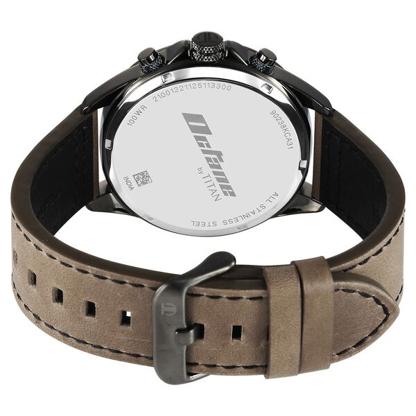 Titan Octane Cred Analog with Green Dial Grey Leather Strap Watch for Men - image number 4