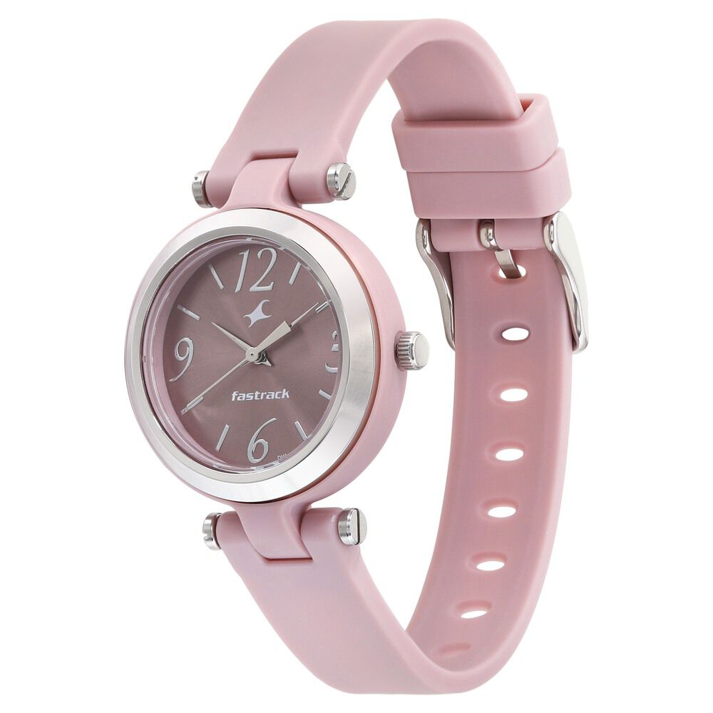 Buy Online Fastrack Trendies Quartz Analog Pink Dial Silicone