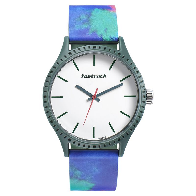 Fastrack Tie & Dye Quartz Analog White Dial Silicone Strap Watch for Guys - image number 1