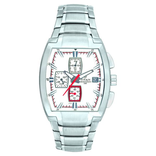 Titan Quartz Chronograph White Dial Watch for Men - image number 0