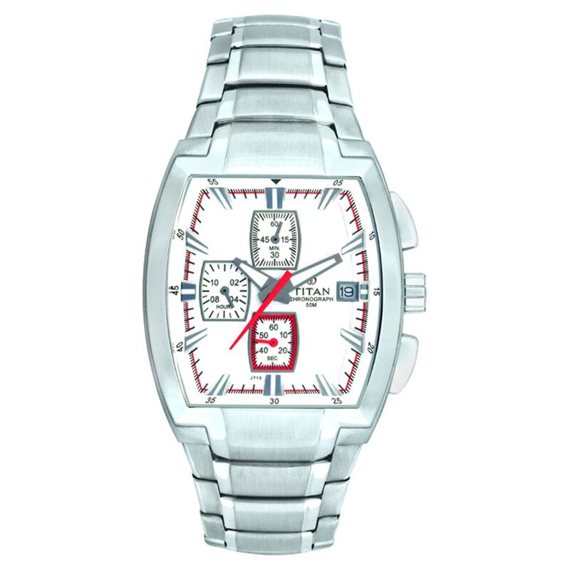 Titan Quartz Chronograph White Dial Watch for Men